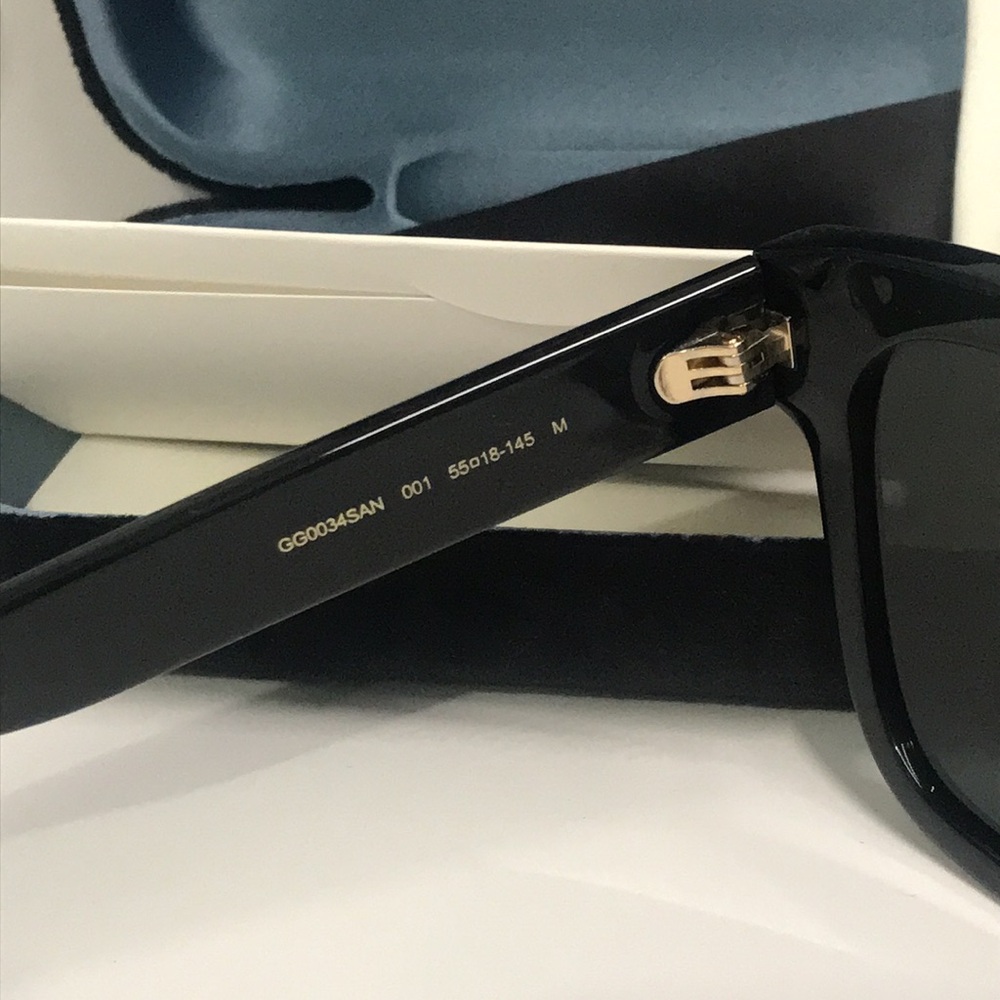 New Authentic Gucci Black Sunglasses GG0034SAN 001 - Picture 13 of 13